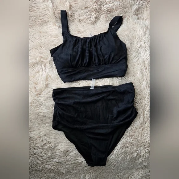 Ribbed High Waisted Bikini #1079 - Picture 2 of 14